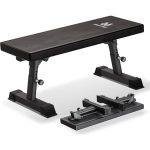 Flat Weight Bench - Heavy Duty Foldable Workout Bench for Home Gym, 1300lb Capacity Adjustable Strength Training Bench Press for Ab and Full Body Exercises, Sturdy and Easy to Fold (Black)