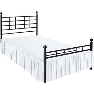 Ruffle Bed Skirt with Split Corners, Microfiber Dust Ruffled for a Perfectly Tailored Bedding Ensemble, Wrinkle and Fade Free, Easy Fit, Queen Size 12 Inch Drop, White