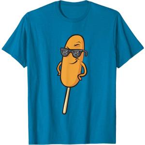 Corn Dog Cool Corndog T-Shirt, Large, Sapphire Blue