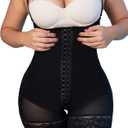 Stage 2 Colombian BBL Faja- Post Surgical Recovery Shapewear For Tummy Tucks Lipo360 or BBL-Strapless Short Fajas Moldeadoras (Large, Black)