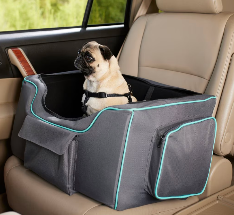 Pet Car Seat, Grey and Blue, Small to Medium Dogs