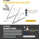 BougeRV 41in Solar Panel Tilt Mount Brackets One-Step with Foldable Tilt Legs, U-Shaped Design Adjustable Mounting Brackets Kits Support Up to 100 200 300 Watt Solar Panel for Roof, RV, and Off-Grid