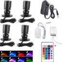 Jorunhe 1.5w White LED Mini Surface Mounted Light Jewelry Cabinet Lamp Spotlight Ac85-265v (Pack-4pc, Colorful)