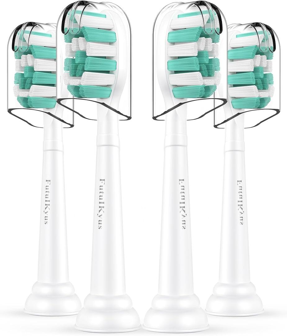 Toothbrush Replacement Heads for Philips Sonicare C1 C2 ProtectiveClean 4100 5100 Electric Toothbrush Head 1 2 Series Plaque Control Snap-on, 4 Pack