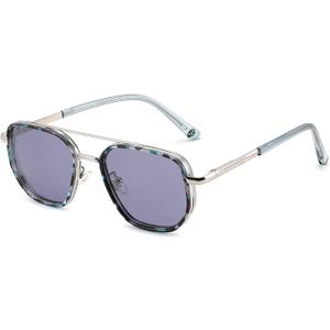 FEISEDY Polarized Aviator Sunglasses for Men Square Retro Metal Frame UV 400 Protection TAC Lens B0329