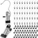 Boot Hanger Clips Hooks 50 Pcs, Heavy Duty Clothes Pins with 30 Pack Clips Portable Stainless Steel Clothespins Bulk Laundry Hooks for Closet Organizer Travel