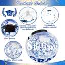 Foilswirl 12 Pcs 8th Grade Graduation Beach Balls Party Gifts Bulk 16 Inch Inflatable Blue Graduation Pool Floats 2026 Thick Glitter Giant Beach Ball for Eighth Grade Swimming Pool Party Supplies