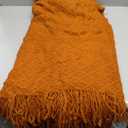 CREVENT Home Farmhouse Decor Rustic Couch Sofa Chair Bed Throw Blanket, Soft Warm Light Weight for Travelling in Spring Summer (50''X60'' Caramel/Rust Burnt Orange)