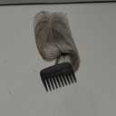 REECHO Human Hair Toppers for Women Real Human Thick Hair Topper Invisible Wiglett for Daily Wear Adding Instant Volume, Gray (3.6x4.6")