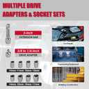 KITLUCK Cordless Electric Ratchet Wrench Set, 3/8" 12V Extended Power Ratchet Tool Kit, 41 Ft-Lbs Cordless Ratchet with 8 Sockets, 1/4" adapter, LED Light, 2-Pack 2000mAh Battery And Charger