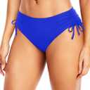 Daci Women Mid Waist Bikini Bottoms - Full Coverage Swim Bathing Suit Bottom Side Tied Swimsuit Bottoms (Small, Royal Blue)