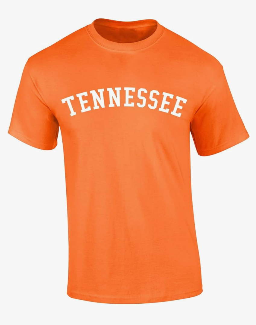 Tennessee TN Varsity Style White Text T-Shirt, S