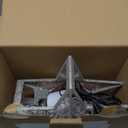 Brightown Christmas Star Tree Topper with Built-in 3D Glitter Led Snowflake Projector Lights, Silver Hollowed Pentagram Tree Toppers Christmas Decorations Indoor for Xmas New Year Party Holiday