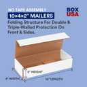 BOX USA Small Shipping Boxes 10"L x 4"W x 2"H, 50-Pack | Foldable Corrugated Cardboard Crush-Proof Box for Shipping, Packing, Moving and Storage 10x4x2