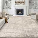 8x10 Area Rugs Living Room: Washable Large Neutral Brown Rug Abstract Soft Modern Stain Resistant Indoor Floor Non-Slip Carpet for Bedroom Nursery Kids Office Playroom Dining Room Under Table Home