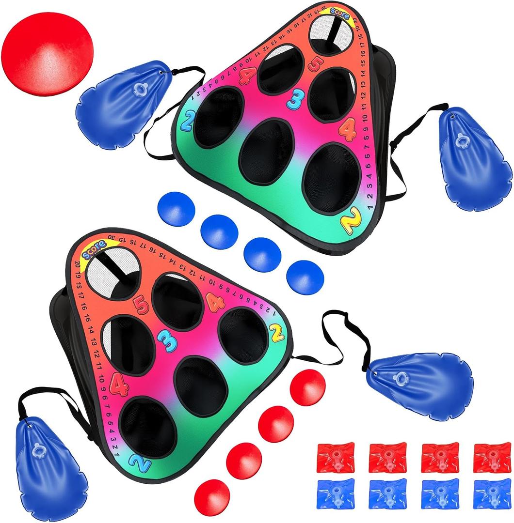 Pool Cornhole Game Floating,Corn Hole Boards Set for All Ages, Outdoor Games for Adults & Family, Floating Water Toys with Carry Bag, Easy Setup Portable Pool Game(2 PCS)