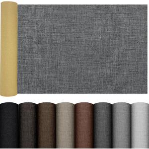 PXBBZDQ Large Linen Repair Patch, 16X40 Inch Linen Fabric Patch for Furniture and Sofa Self-Adhesive Upholstery Refinishing Repair, Couch Fabric Patch (Dark Gray, 16X40)
