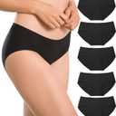 Altheanray Womens Underwear Cotton Seamless Soft Hipster Panties Ladies Mid Rise Bikini (Medium)