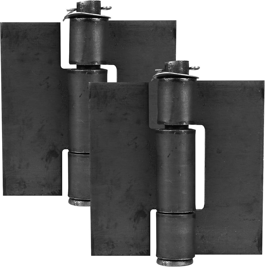 Weld On Hinges Extra Heavy Duty 4.4" x 4" Weldable Metal Butterfly Hinges Solid Steel Welding Butt Hinge Thickness 5mm for Heavy Metal Farm Garage Trailer Gates & Doors - 2 Pcs
