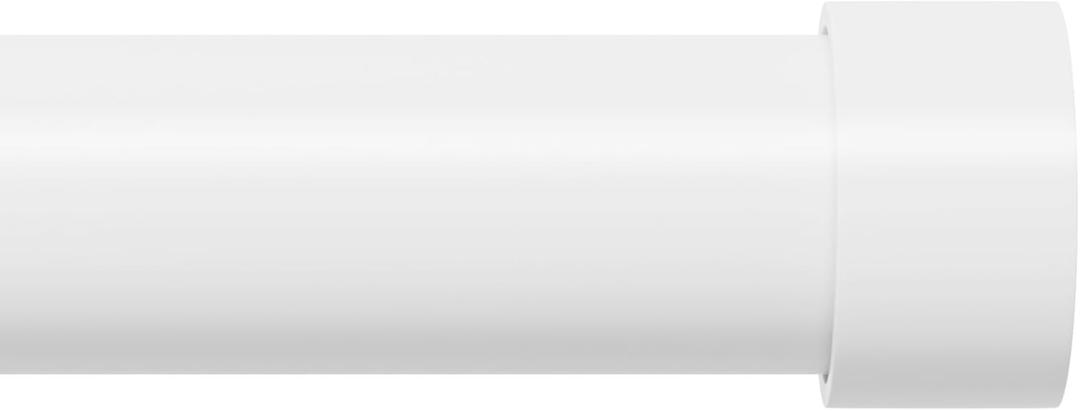 White Curtain Rod 72-144 inch, 1" Heavy Duty Curtain Rods for Windows Outdoor, Patio, Living Room, Bedroom, Metal Modern Drapery Pole with End Caps, 6 to 12 ft