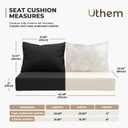 Outdoor Loveseat Cushion Set, 46 x 24 inch Waterproof Oxford UV Resistant and Fade Resistant Patio Furniture Couch Cushion, Deep Seat Cushions for Patio Couch, Bench and Swing Chair, Black