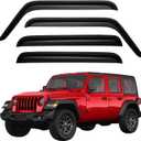 Window Visors Rain Guards Shield for 2007-2018 Jeep Wrangler, Out-Channel Window Vent Wind Deflectors Visors Shades for 07-18 Wrangler JK