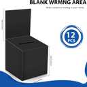 12 Pack Raffle Box Donation Box for Fundraising, Ballot Cardboard Boxes with Slot for Ticket and Removable Header Charity for Collecting Business Card Voting Contes, 6 x 6 x 6 Inch