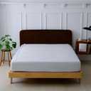 Stretchy Box Spring Cover Queen Size - Jersey Knit & Stretchy Wrap Around 4 Sides Bed Skirt for Hotel & Home, Wrinkle & Fading Resistant Fits Queen Size Beds, White