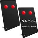 2-Pack Magnet Board, Magnet Display Stand, 12.6 x 11 Inch Memo Board with Removable Feet for Desk, Kitchen, Memo, Photo and Document Display(2, Black-Vertical)