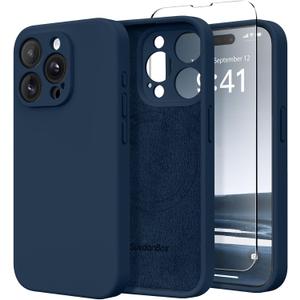 Magnetic for iPhone 15 Pro Case, Compatible with MagSafe, [Full Camera Protection][Screen Protector] Silicone Shockproof Protective Phone Case for iPhone 15 Pro 6.1", Cobalt Blue