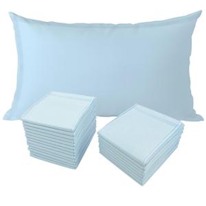 Disposable Pillow Case Covers(Pack of 100),Bulk Pillow Cases for Medical Hospital Travel,Paper Pillow Cases Disposable 21 Width x 30Length (Blue)