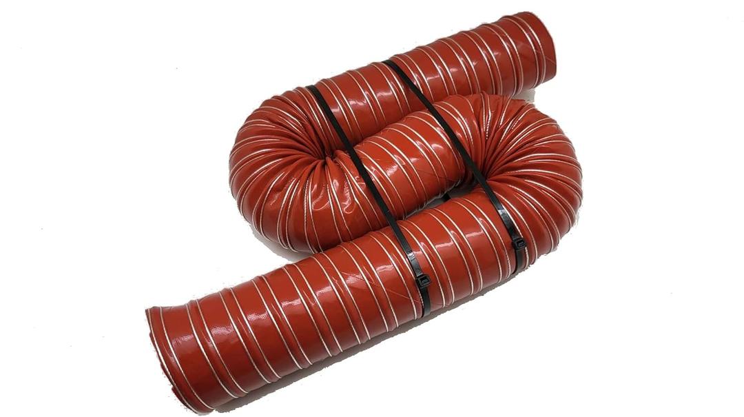 Autobahn88 Automotive SCAT Flex Duct (Silicone-Impregnated Fiberglass, Steel Wire Reinforced) - for Intake, Cooling, HVAC Routing, Inner Diameter 64mm (2.5"), Length 1 Meter (3 Feet) (Red)