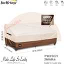 JinHrtoyi 3-Seater Outdoor Couch Cover, 79Wx38Dx35H inches Outdoor Furniture Covers Waterproof,100% Waterproof Heavy Duty Patio Furniture Covers,Beige&Brown Modern Style Outdoor Sofa Cover