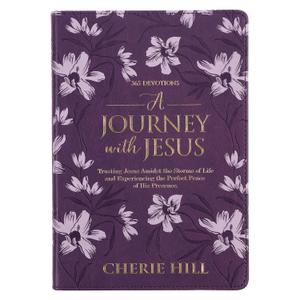 A Journey with Jesus 365 Devotions for Women, Purple Floral Faux Leather Flexcover
