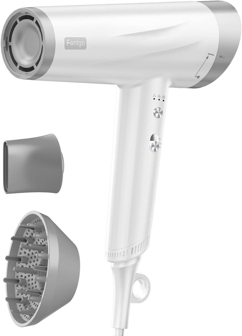 High Speed Ionic Hair Dryer, Professional Blow Dryer 110,000 RPM Fast Drying, 1875W Hairdryer with Concentrator Nozzle, 2 Temps & 3 Speeds, for Home Salon Travel (2308-dual)