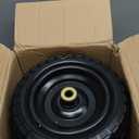 10 Inch Solid Rubber Tires, 4.10/3.50-4 Tire and Flat Free with 5/8" Bearings, 2.17" Offset Hub for GOR Garden Carts, Garden Wagon Carts, Trolleys, Hand Trucks and Utility Cart(4 Pack)