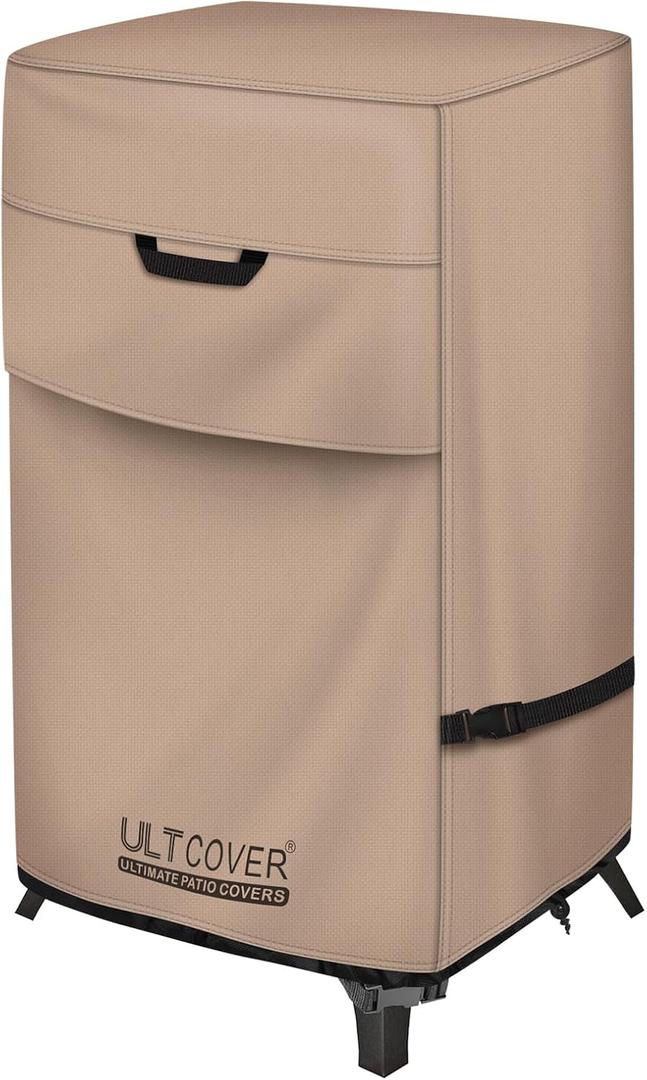 ULTCOVER Waterproof Vertical Electric Smoker Cover 30 inch for Most Square Gas Propane BBQ Smokers Size Upto 22W x 20D x 35H inch