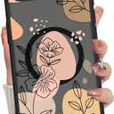 Magnetic for iPhone 16e Case for Women Men, Cute Floral Flowers Phone Case [Compatible with Magsafe] Translucent Matte Shockproof Cover, Flowers