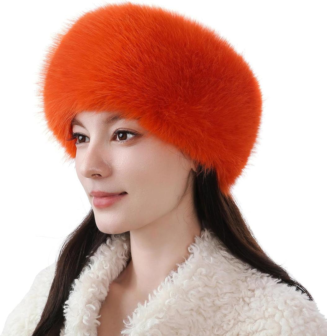 Dikoaina Womens Faux Fur Headband Winter Earwarmer Earmuff Ski