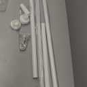 MEXAU White Tension Curtain Rods 41-146 In Extra Long Outdoor Patio Curtain Rods No Drilling Adjustable Heavy Duty Tension Rods for Windows Bathroom Living Room Curtains, Rod Diameter 1.26In