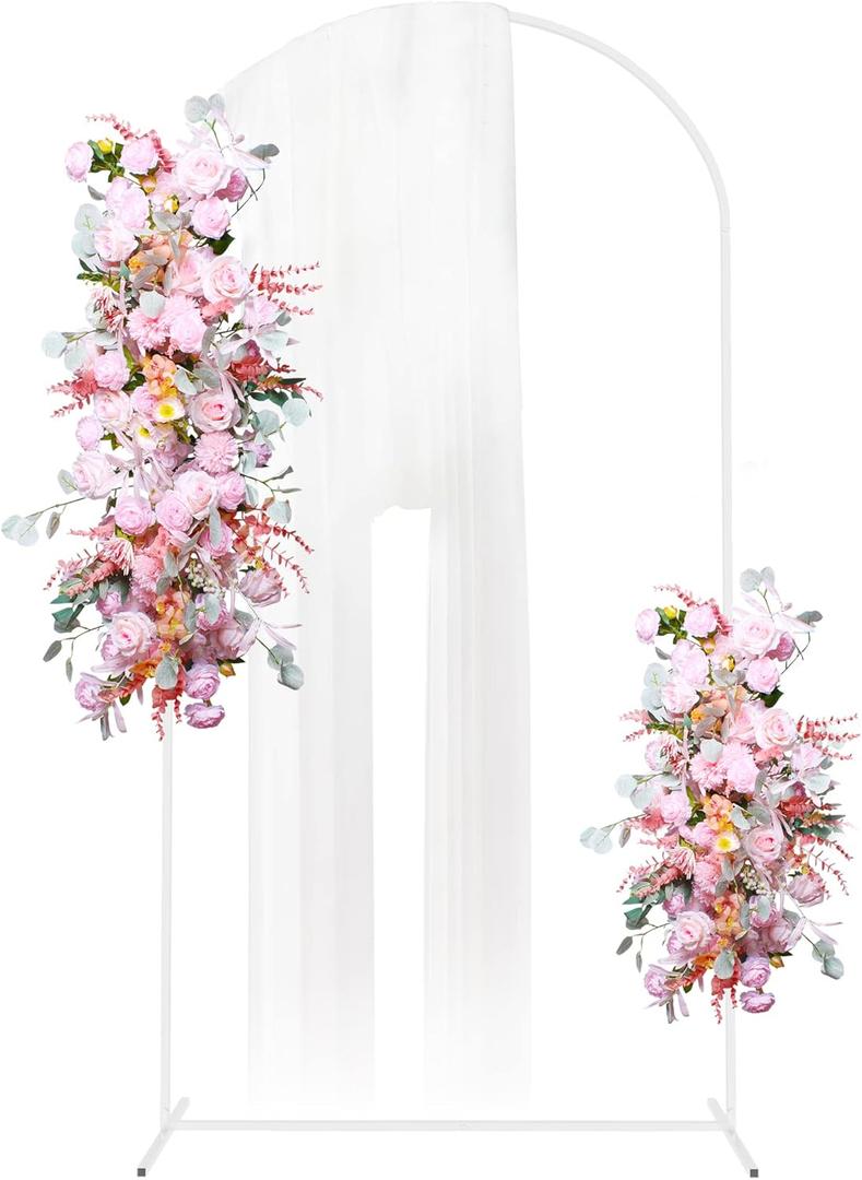 Putros Metal Arch Backdrop Stand 7.2FT White Wedding Backdrop Stand Square Arch Frame for Birthday Party Bridal Baby Shower Ceremony Decoration (7.2x4FT(HxW))