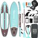 TIGERXBANG Inflatable Paddle Board with Kayak Seat, 11'x34 Wide SUP Board for Adults 500lbs Capacity, Blow Up Stand Up Paddle Board with Accessories, Perfect for Lakes, Rivers & Ocean, Blue