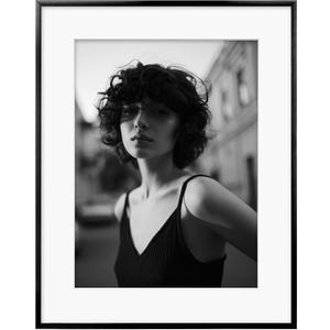 Egofine 16x20 Aluminum Picture Frame Display with Mat for 12x16 or 16x20 without Mat, Metal Poster Frame Covered by Plexiglass for Wall Mounting, 1 Pack, Black