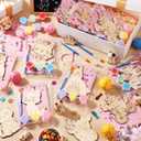 Saypacck 24 Pcs Cat Party Favors Wooden Painting Craft Kits Birthday Party Supplies with Organza Bag for Goodie Bags Fillers Adult Thank You Gifts