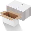 Calenzana 11x6x6 Shipping Boxes Set of 25, Corrugated Cardboard Box for Mailing Small Business Packing Gifts, White