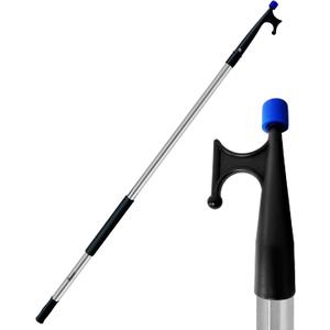 RainierSupplyCo Boat Hook with Telescoping Extension Push Pole for Docking & Mooring - Extends from 4.5 to 8 ft - Floating & Lightweight Boating Pole with Nylon Tip & Threaded End for Boat Accessories