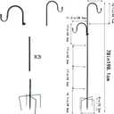 MIPON 78 Inch Double Shepherds Hooks for Outdoor Bird Feeder,Hanging Plants,Solar Light,Adjustable 78/62/46/30 Inch,3/4 Inch Width Garden Shepards Hook