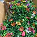 27.5" Artificial Flowers Boxwood Topiary Ball Tree Set of 2, UV Resistant Fake Bushes Shrubs with Ground Spike, Faux Evergreen Tree for Front Porch Outdoor Garden Decor