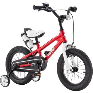 RoyalBaby Freestyle Kids Bike, 12 Inch with Training Wheels, Red