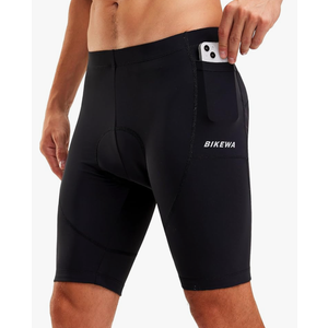 Bikewa Men's Bike Shorts 4D Padded Biking Road Cycling Bicycle Pants Biker Shorts for Men Zipper Pockets Size L